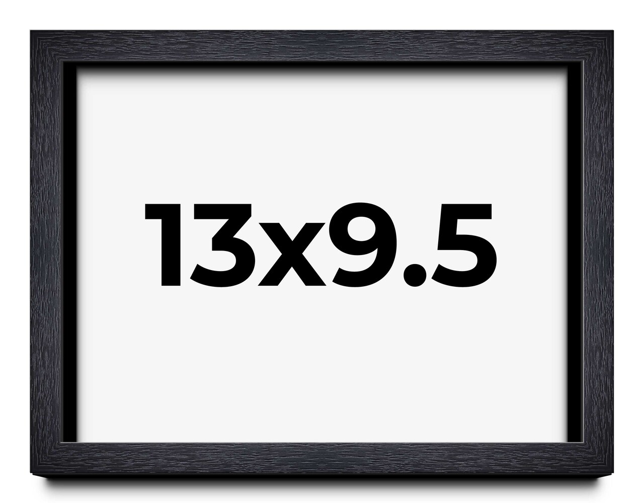 13x9.5 Shadow Box 1" Depth Black Picture Frame - UV Acrylic, Backing, Hanging Hardware